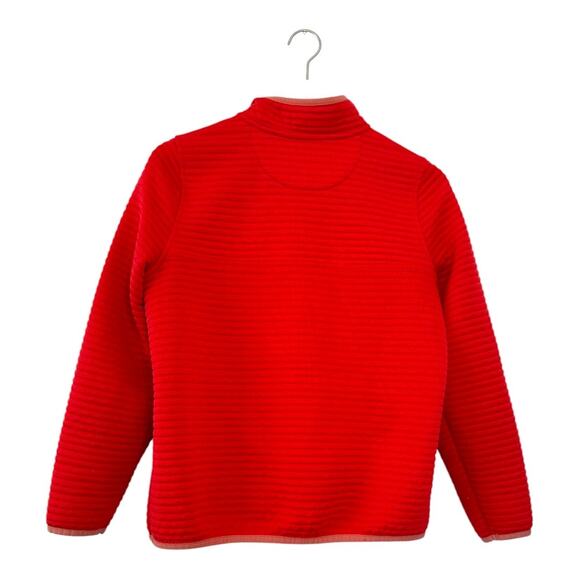 L.L. Bean Red Quilted Snap Fleece Pullover Sweatshirt Women’s M Petite - Picture 5 of 7